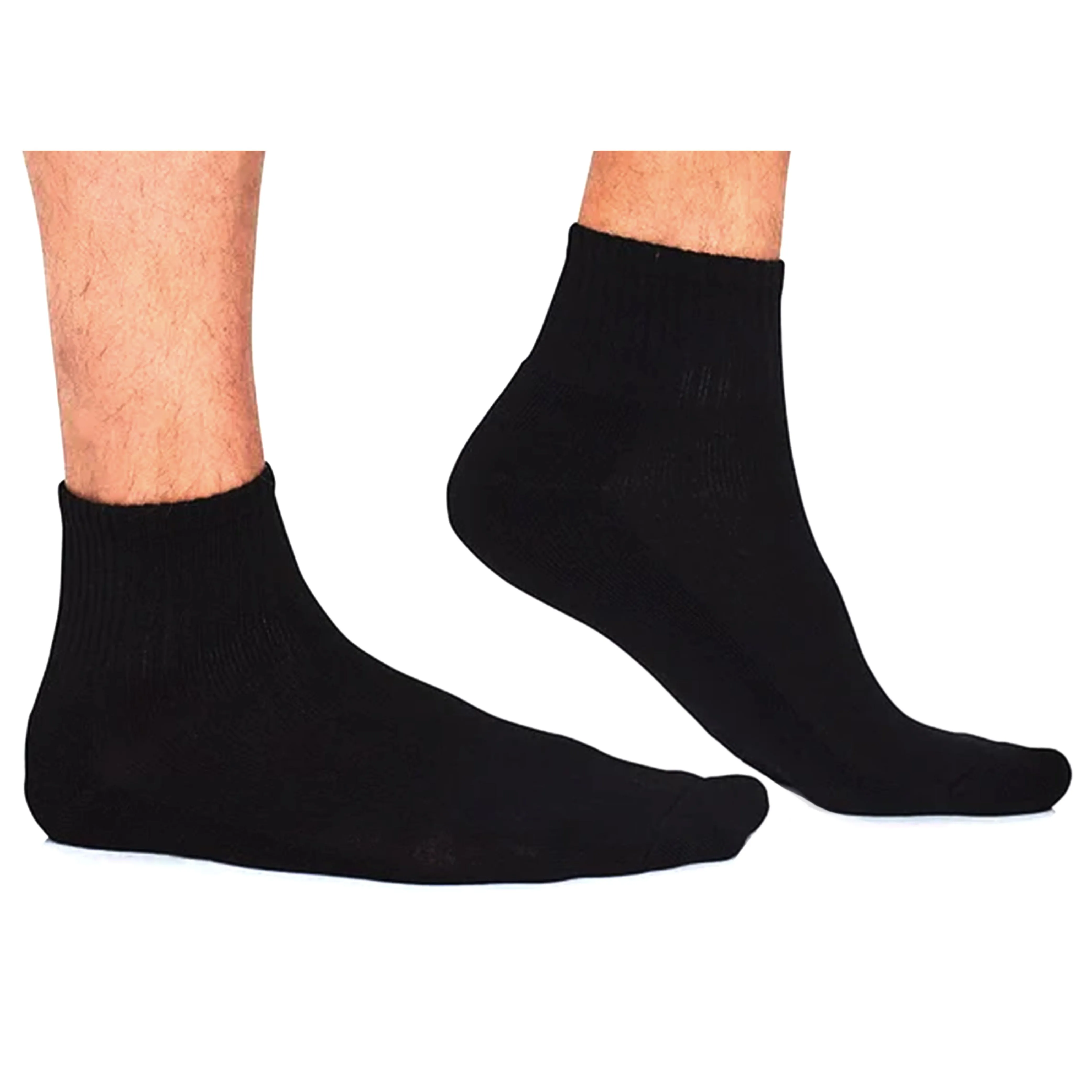 12 Pairs Mens Sports Socks Running Athletic Ankle Quarter Cotton Crew Black 9-11