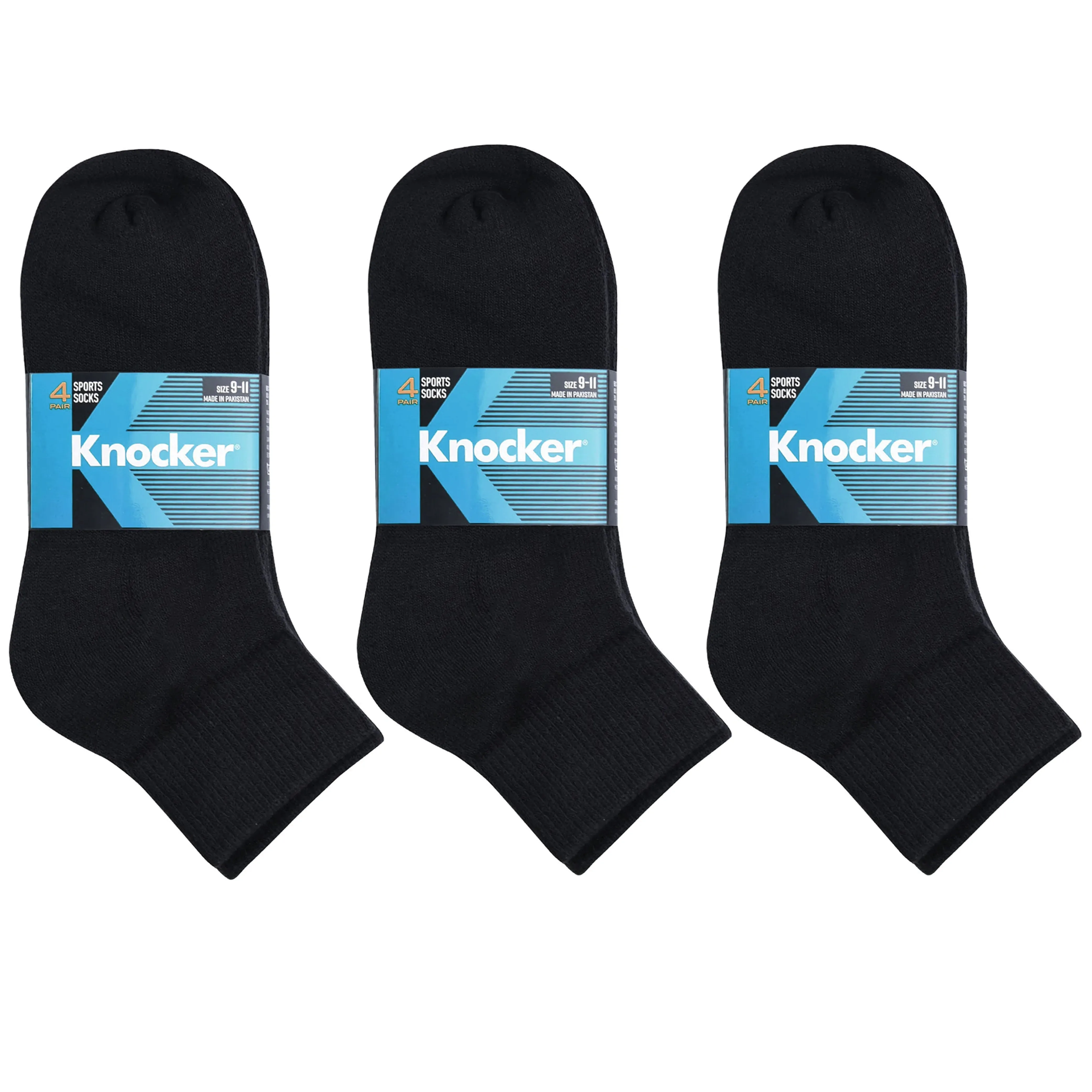 12 Pairs Mens Sports Socks Running Athletic Ankle Quarter Cotton Crew Black 9-11
