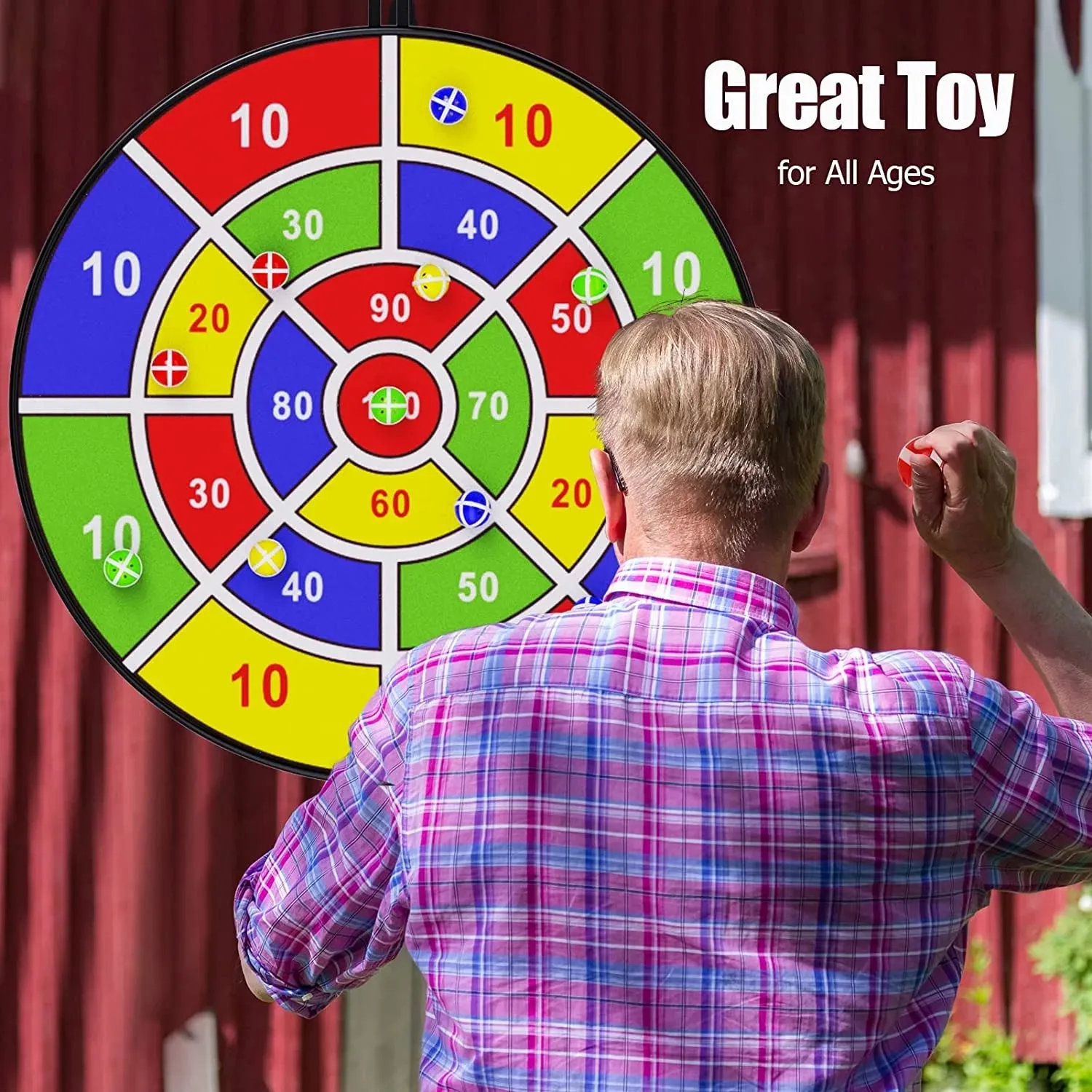 29" Large Dart Board for Kids, Kids Dart Board with 12 Sticky Balls, Boys Toys, Indoor/ Sport Outdoor Fun Party Play Game Toys, Birthday Gifts for 3 4 5 6 7 8 9 10 11 12 Year Old Boys Girls