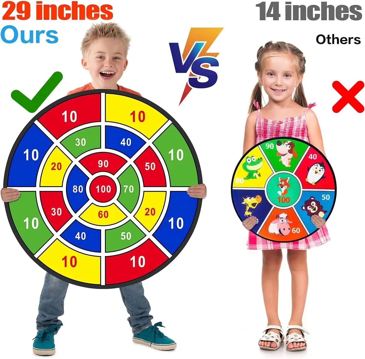 29" Large Dart Board for Kids, Kids Dart Board with 12 Sticky Balls, Boys Toys, Indoor/ Sport Outdoor Fun Party Play Game Toys, Birthday Gifts for 3 4 5 6 7 8 9 10 11 12 Year Old Boys Girls