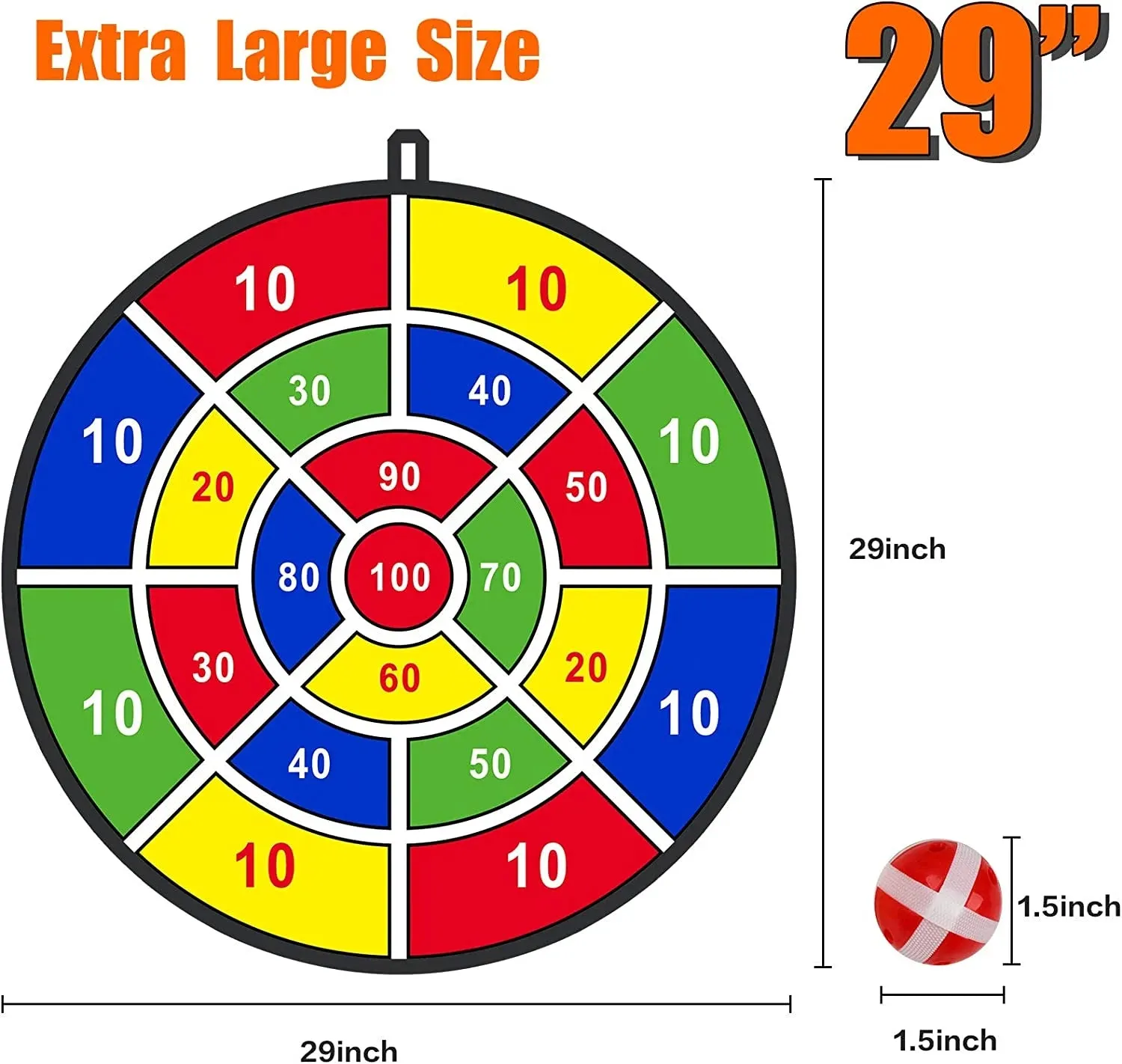 29" Large Dart Board for Kids, Kids Dart Board with 12 Sticky Balls, Boys Toys, Indoor/ Sport Outdoor Fun Party Play Game Toys, Birthday Gifts for 3 4 5 6 7 8 9 10 11 12 Year Old Boys Girls