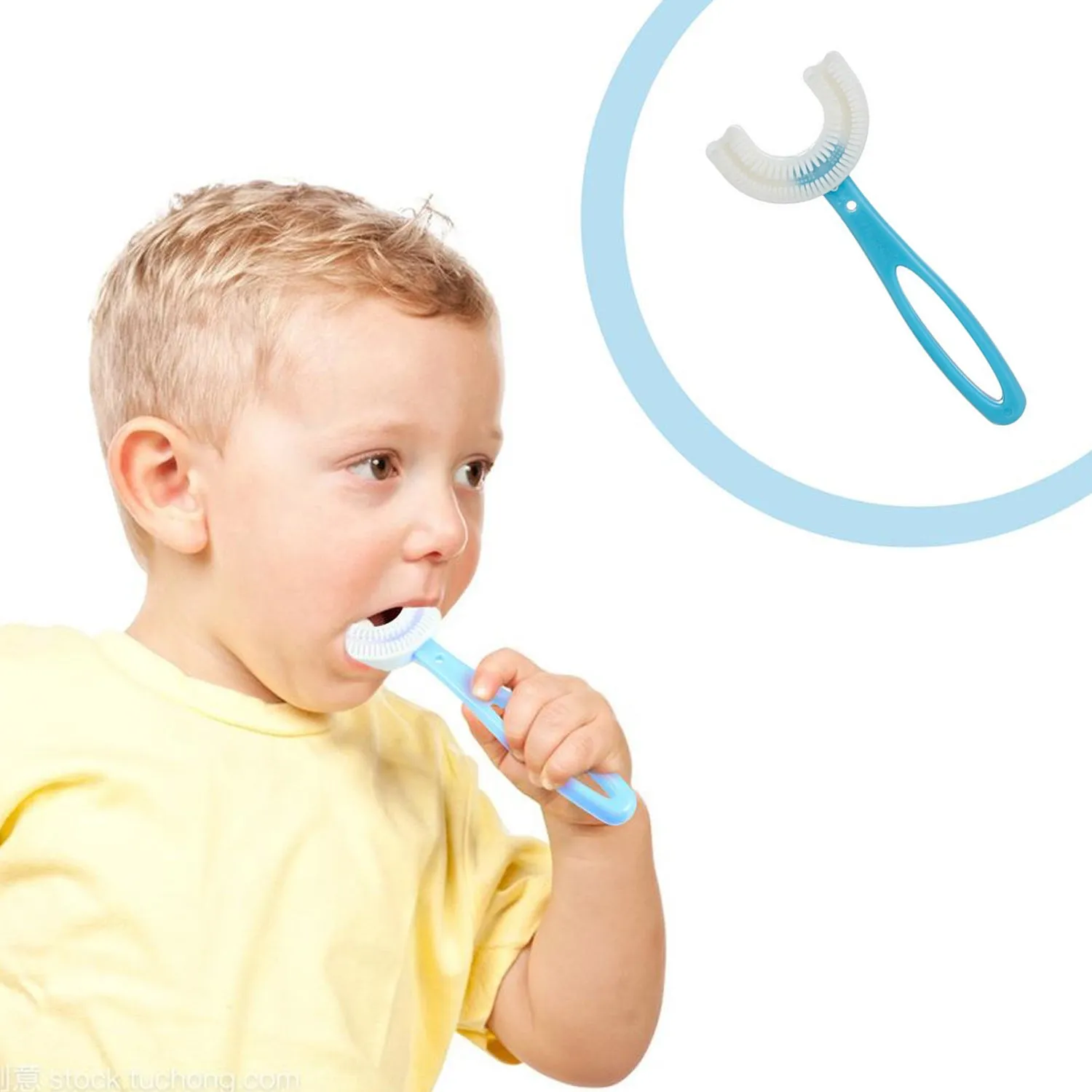 4773 Kids U Shaped Large Tooth Brush used in all kinds of household bathroom places for washing teeth of kids, toddlers and children’s easily and comfortably.