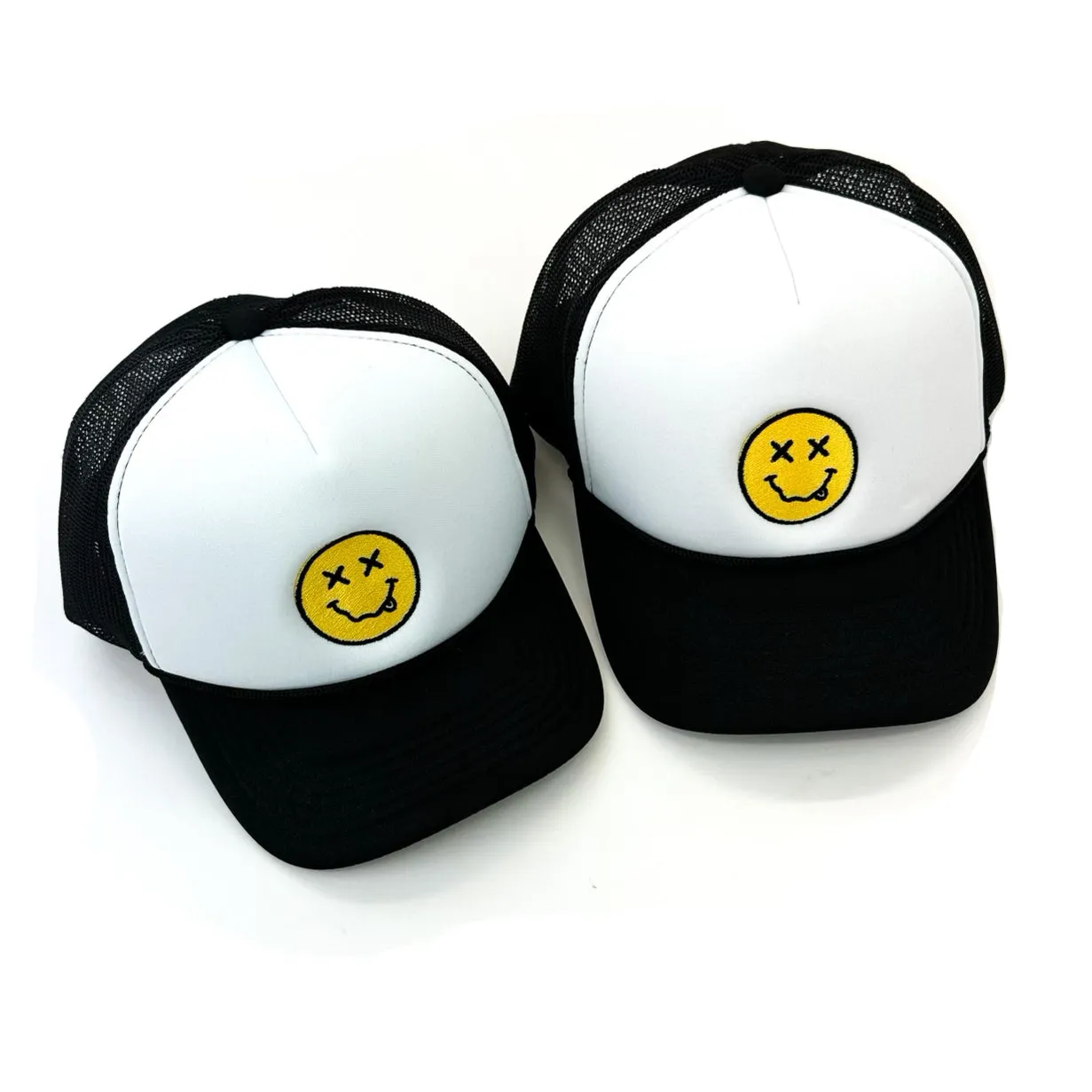 Black / White Trucker - X Eye Smiley