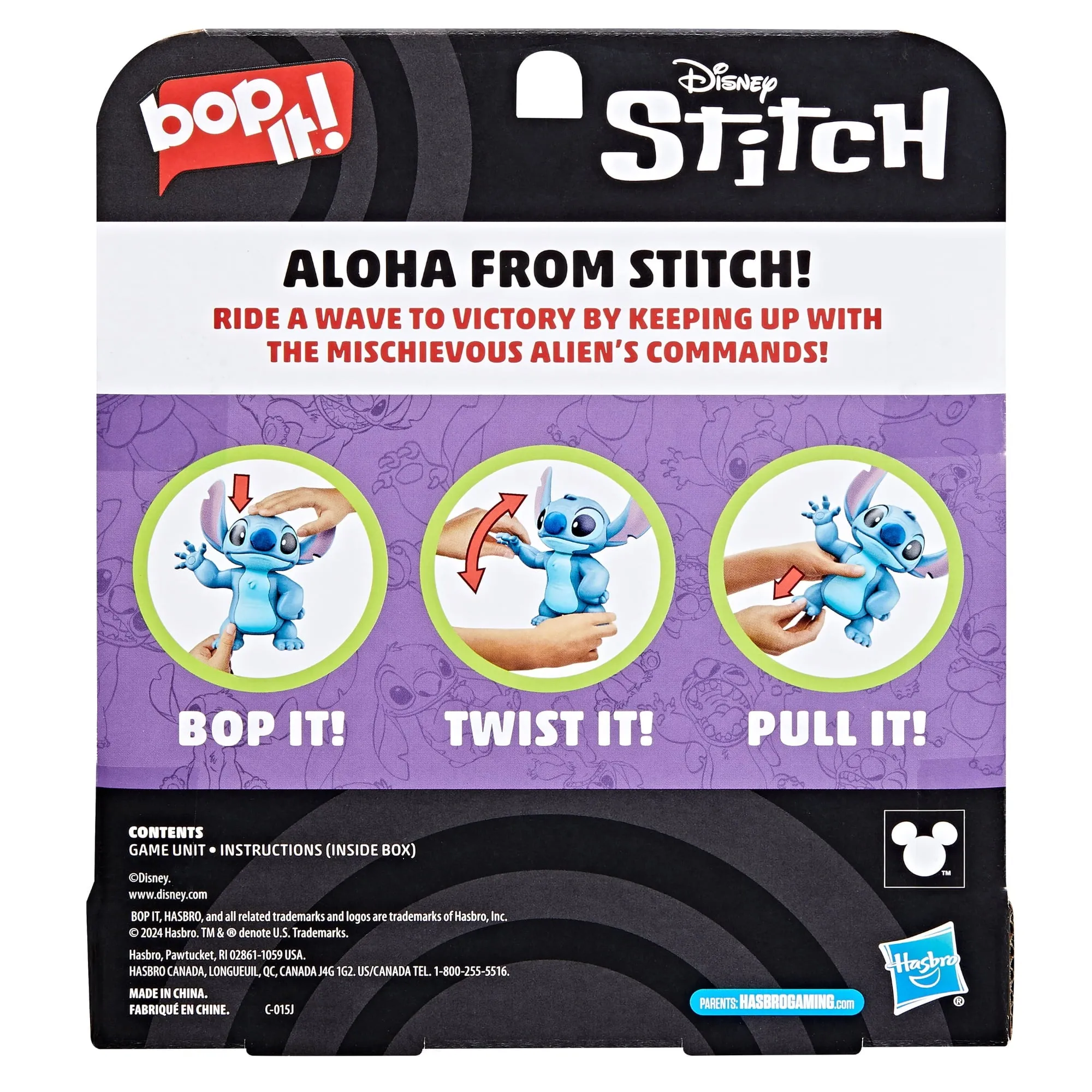 Bop It! Disney Stitch Edition Game, Officially Licensed Disney Game for 1 or More Players, Christmas Gifts for Kids, 8 