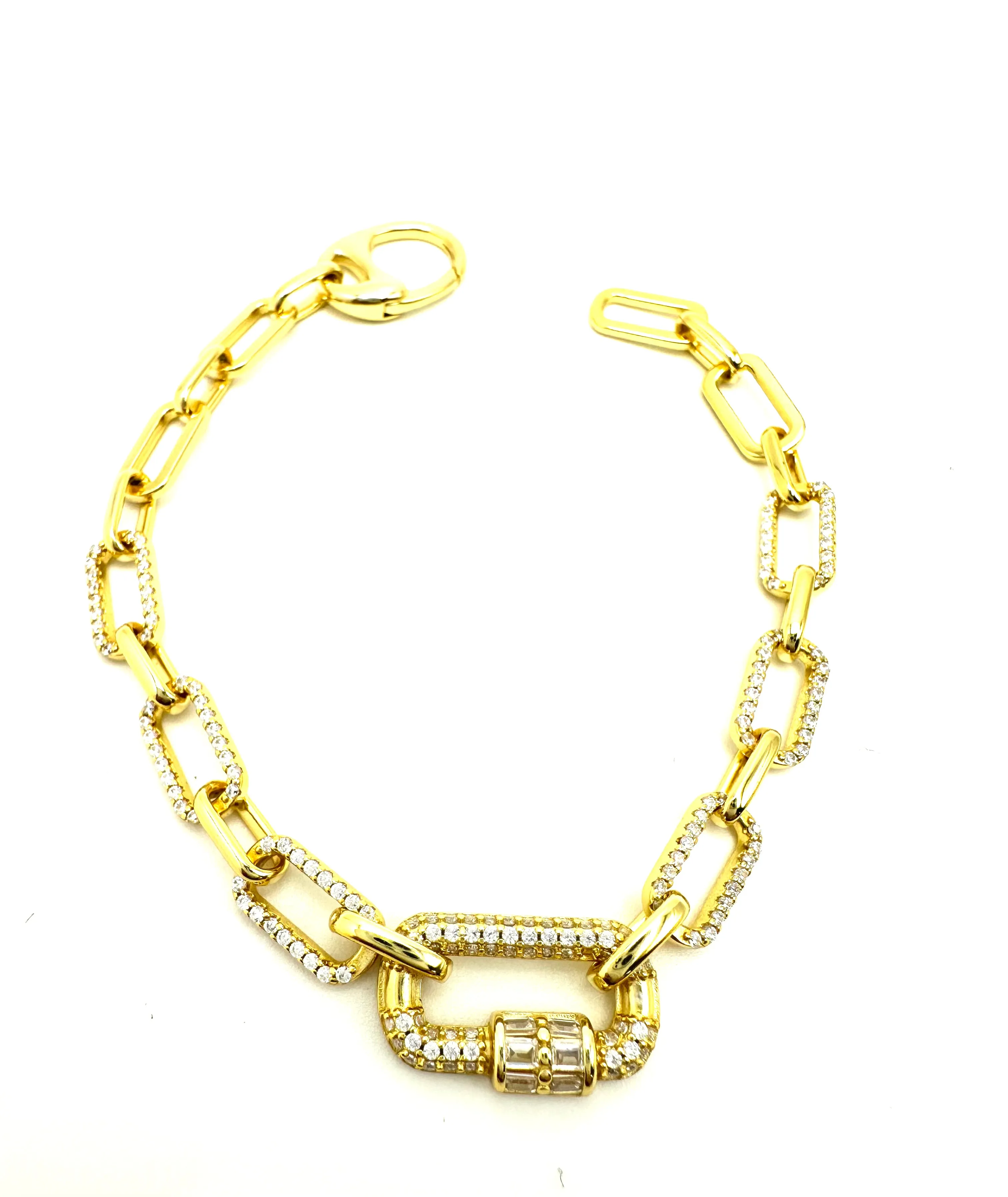 CZ Carabiner Link Bracelet