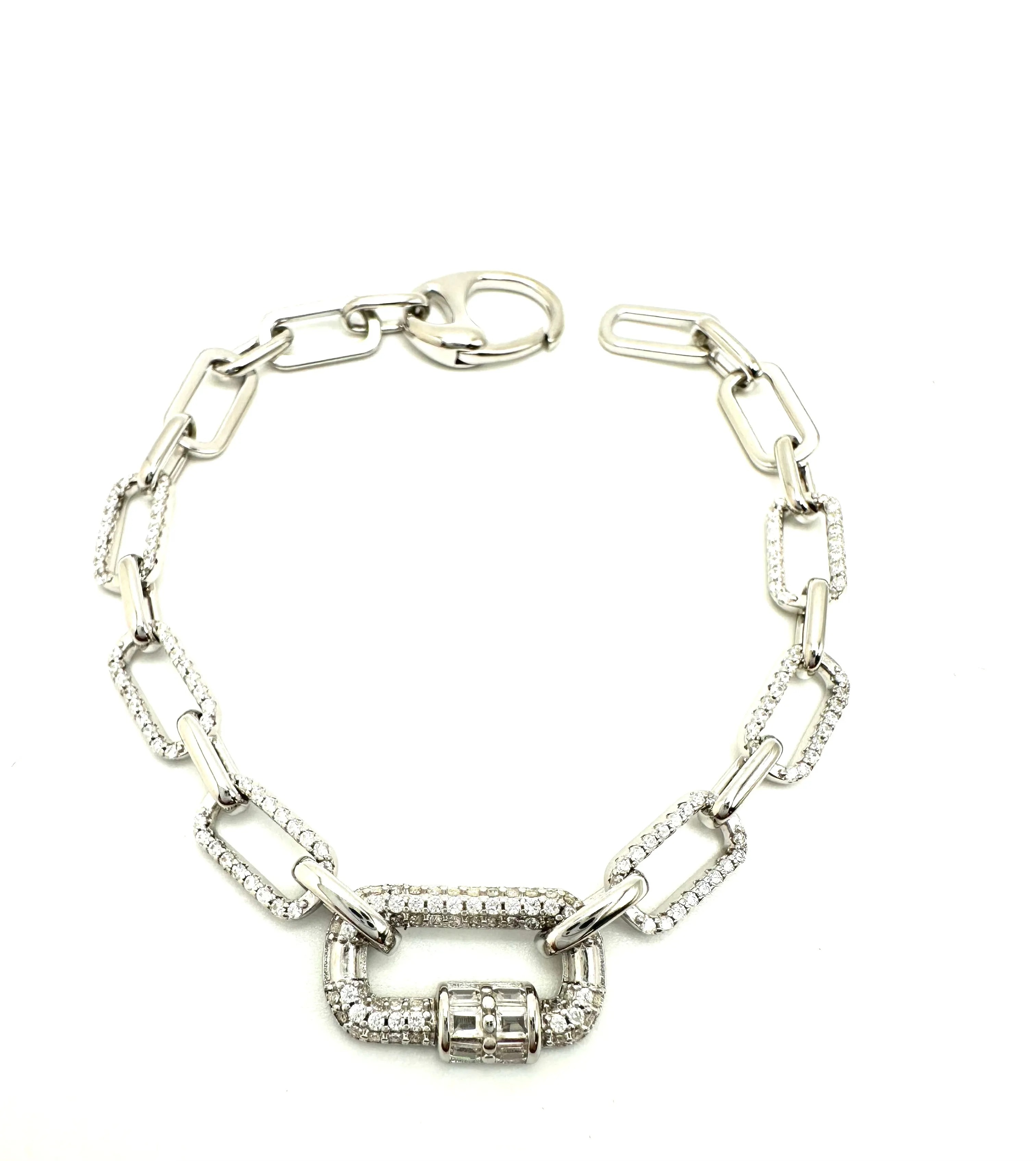 CZ Carabiner Link Bracelet