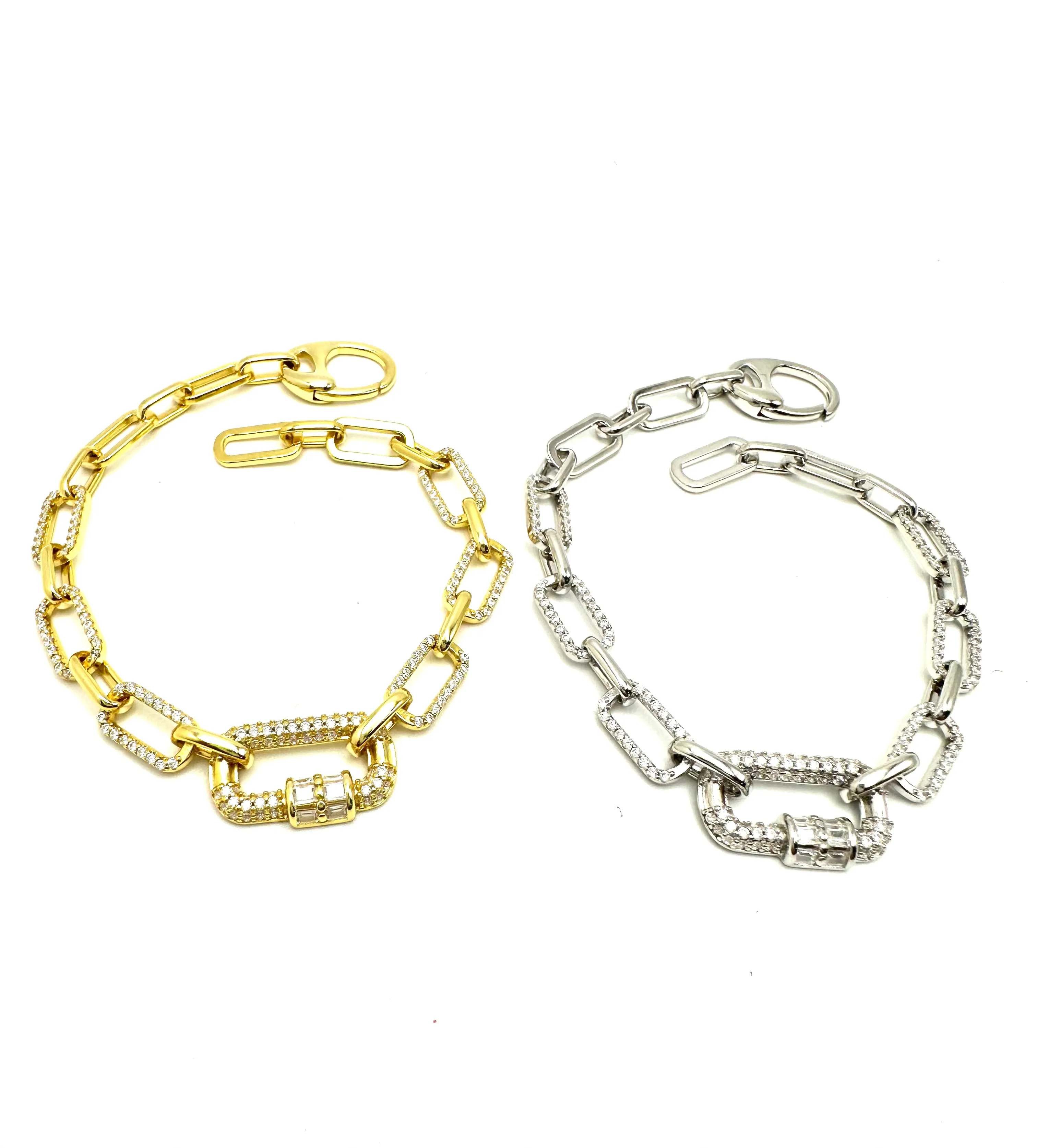 CZ Carabiner Link Bracelet