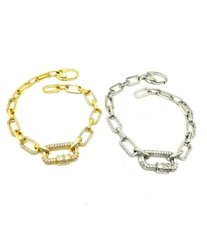 CZ Carabiner Link Bracelet