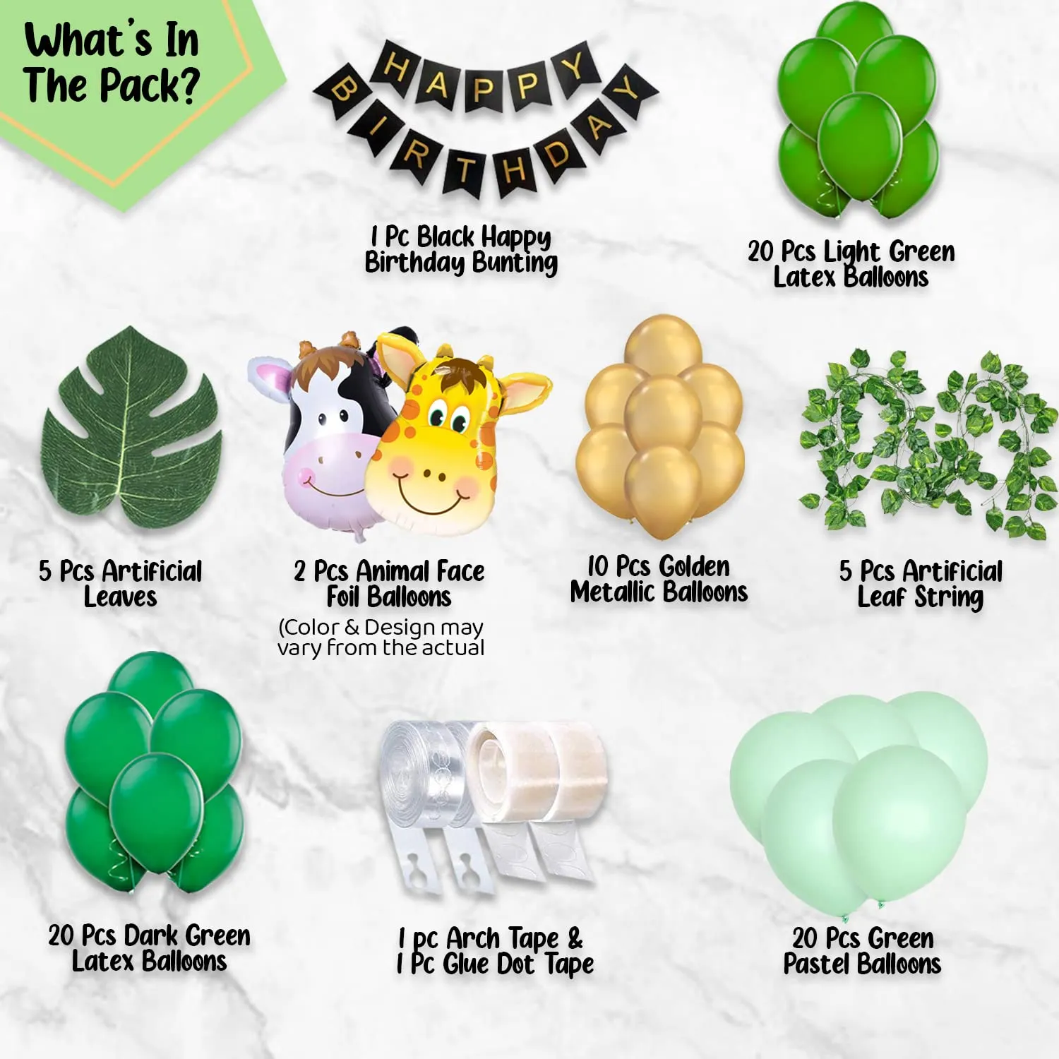 Forest Theme Birthday Decoration Kit 85 Pcs Combo - Birthday Decoration for Boy or Girl