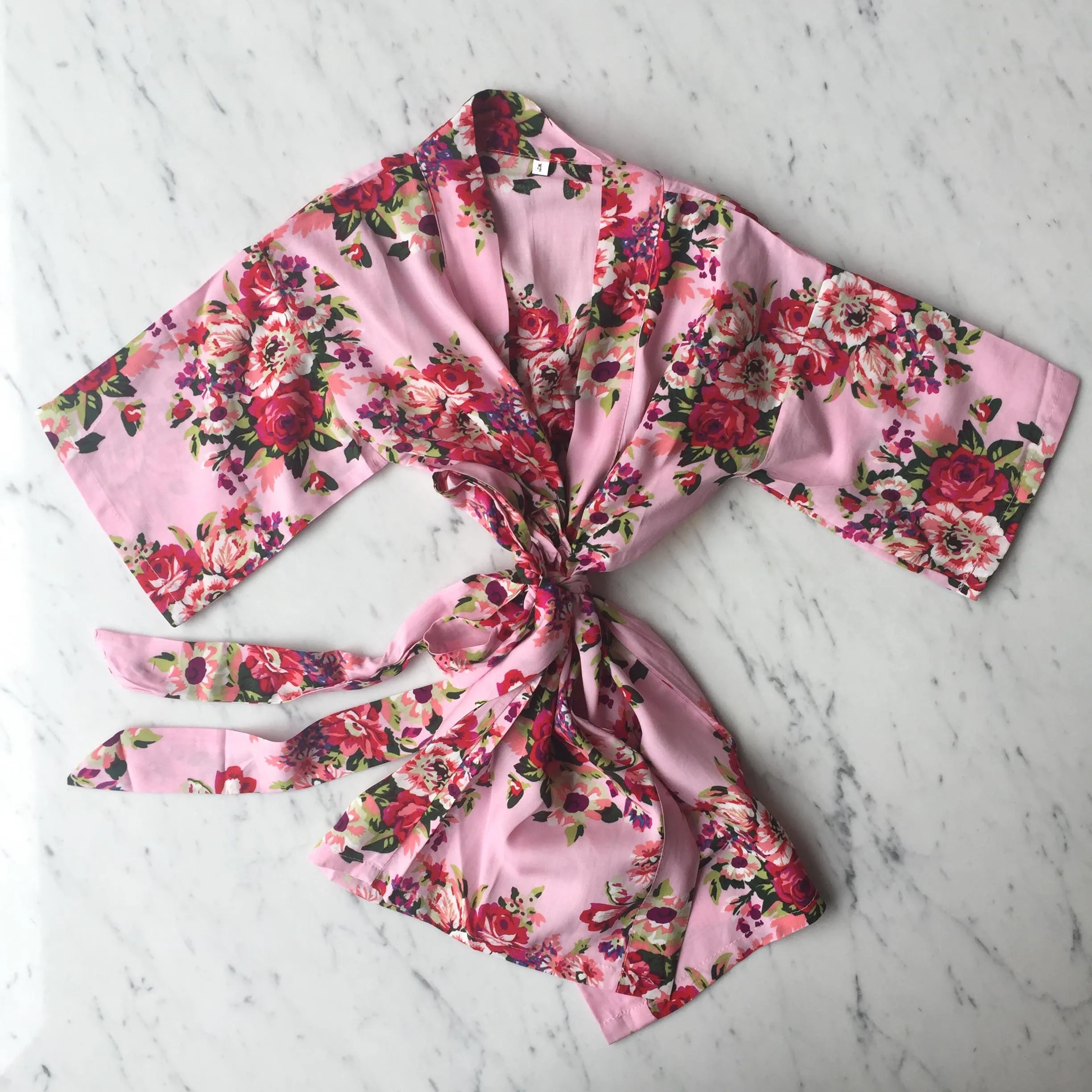 Kids Robe (3-5Y) - Mabel Floral Pink by May and Joy