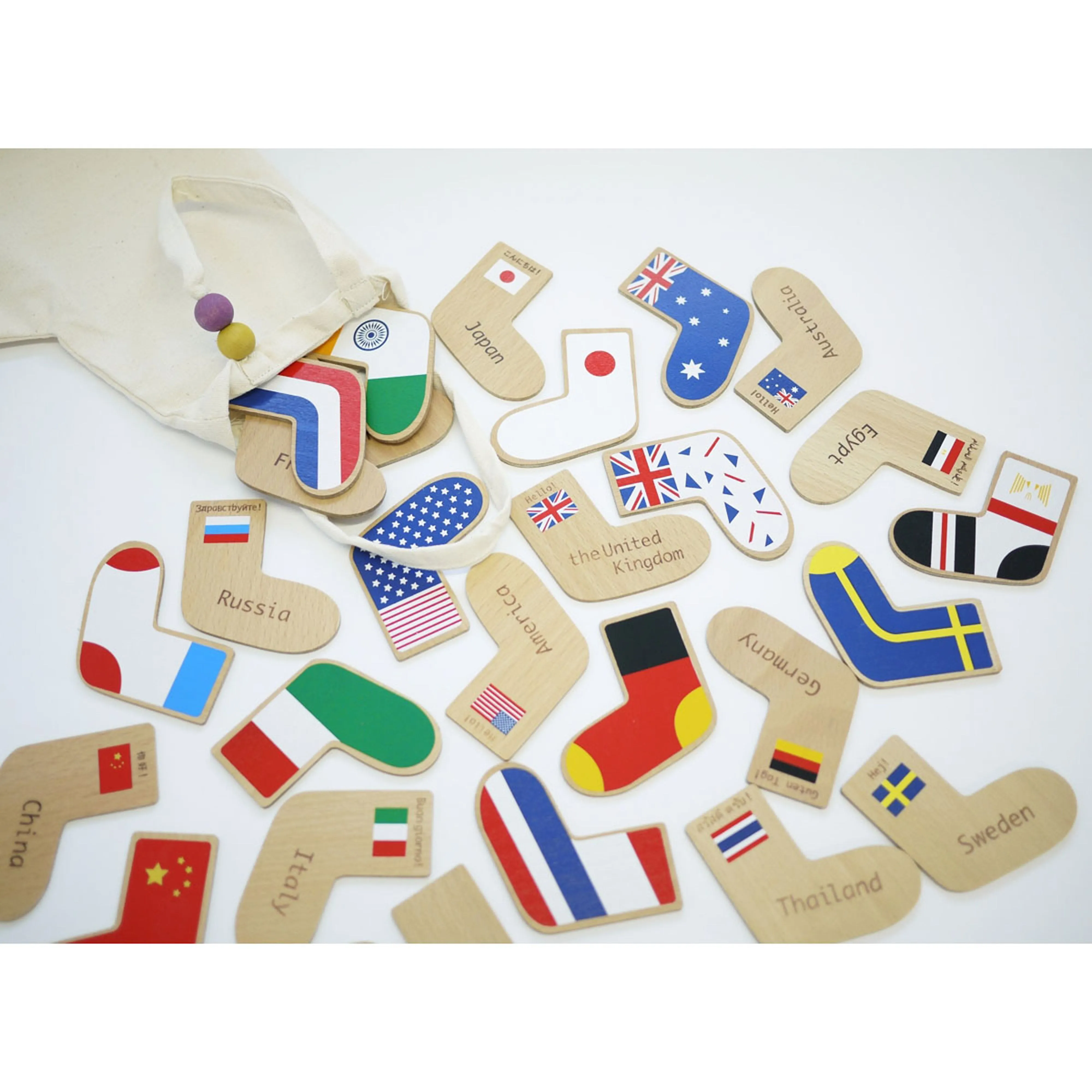 kiko  & gg* Step To The World Wooden Memory Game