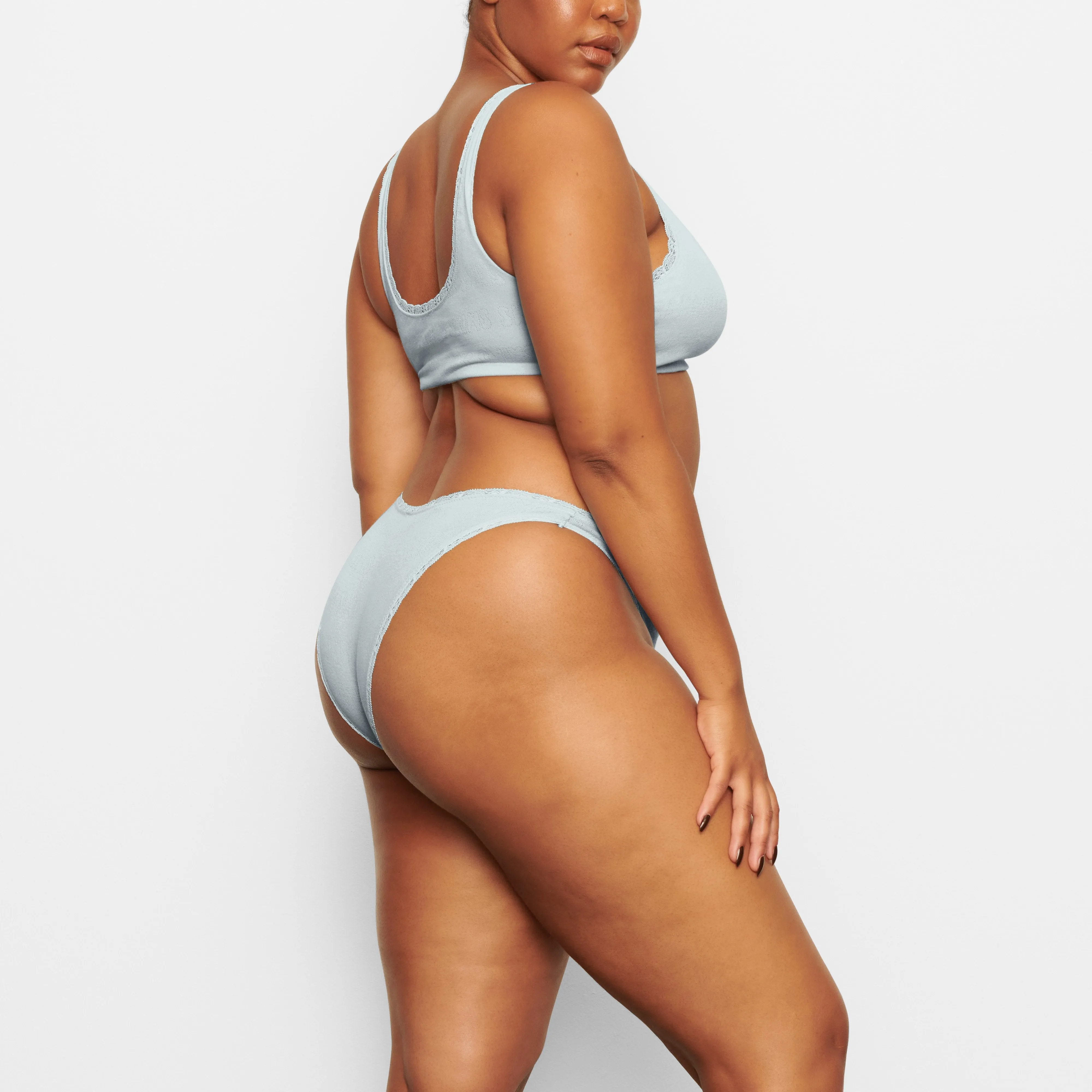LACE POINTELLE CHEEKY BRIEF | SKY