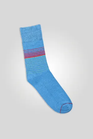 Men Stripes Long Socks - Blue