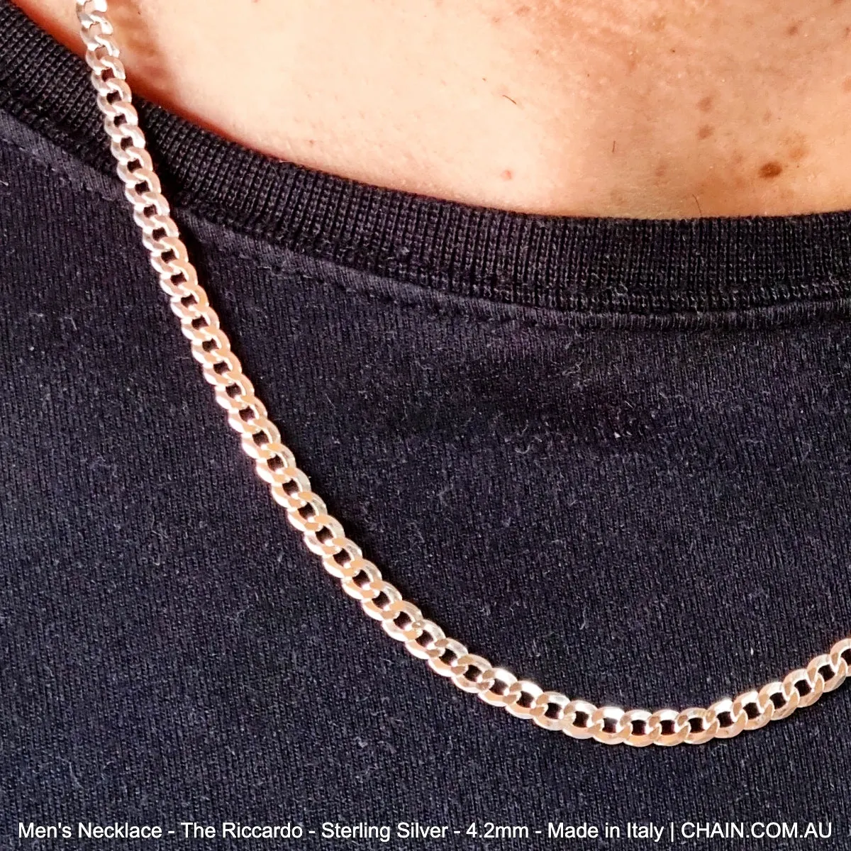 Men's Necklace - The Riccardo - Sterling Silver - 4.2mm - Made in Italy