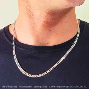 Men's Necklace - The Riccardo - Sterling Silver - 4.2mm - Made in Italy