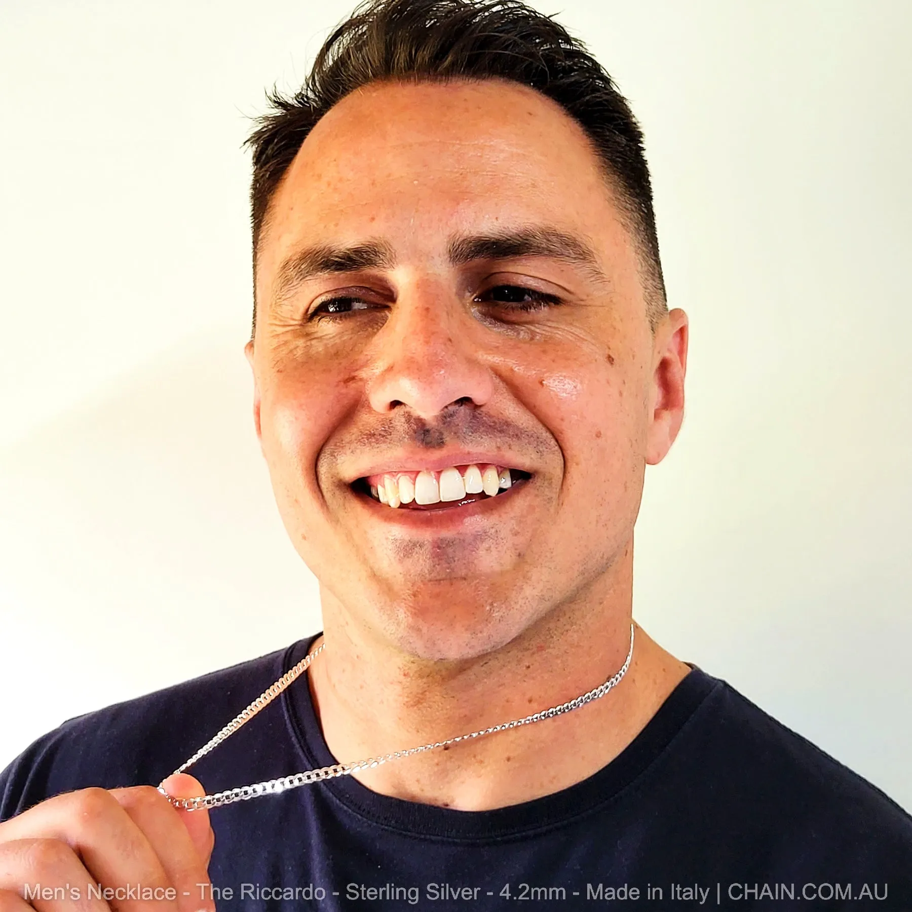 Men's Necklace - The Riccardo - Sterling Silver - 4.2mm - Made in Italy