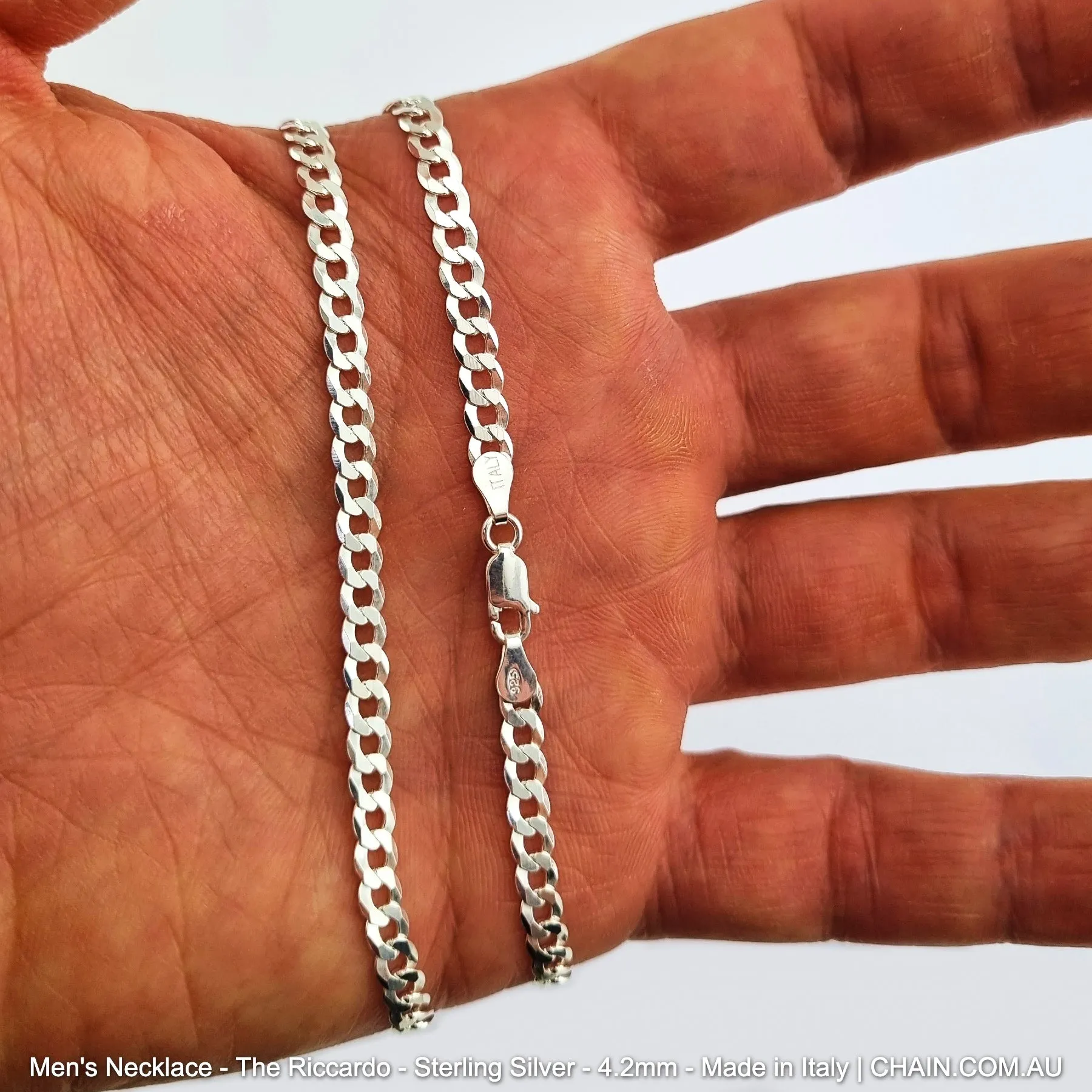 Men's Necklace - The Riccardo - Sterling Silver - 4.2mm - Made in Italy
