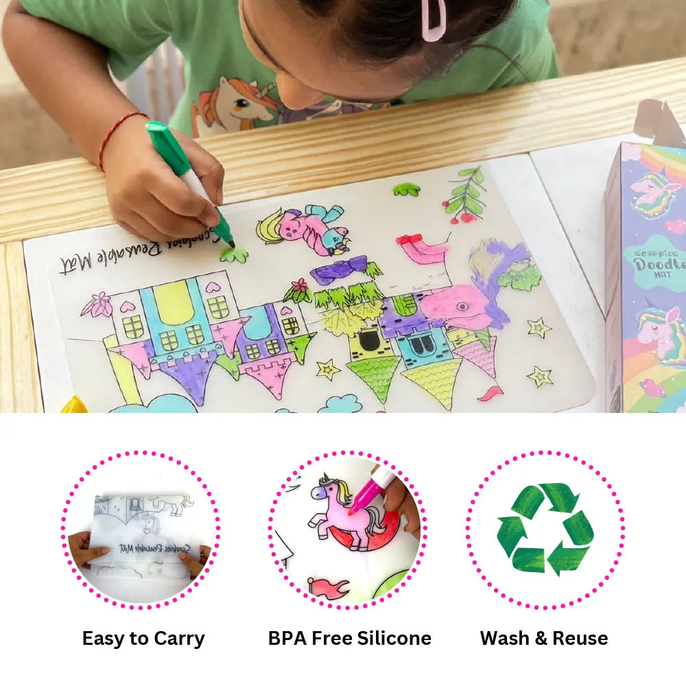 New Silicone Doodle Mats (Unicorns And Castle)