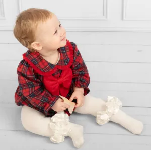 Red & Navy Tartan Romper