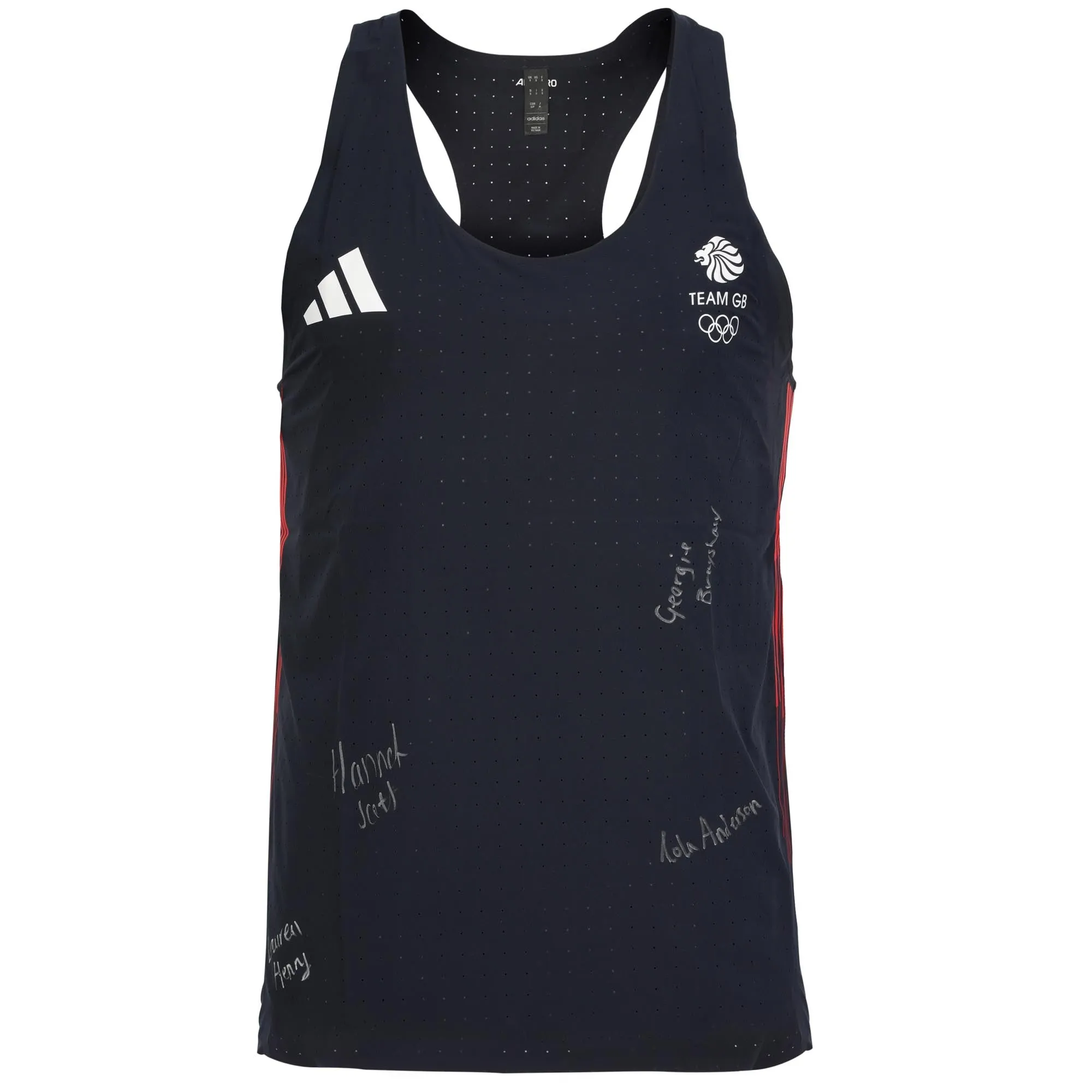 Team GB Womens Rowing Quad Sculls Signed 2024 Paris Olympics Athletic Vest