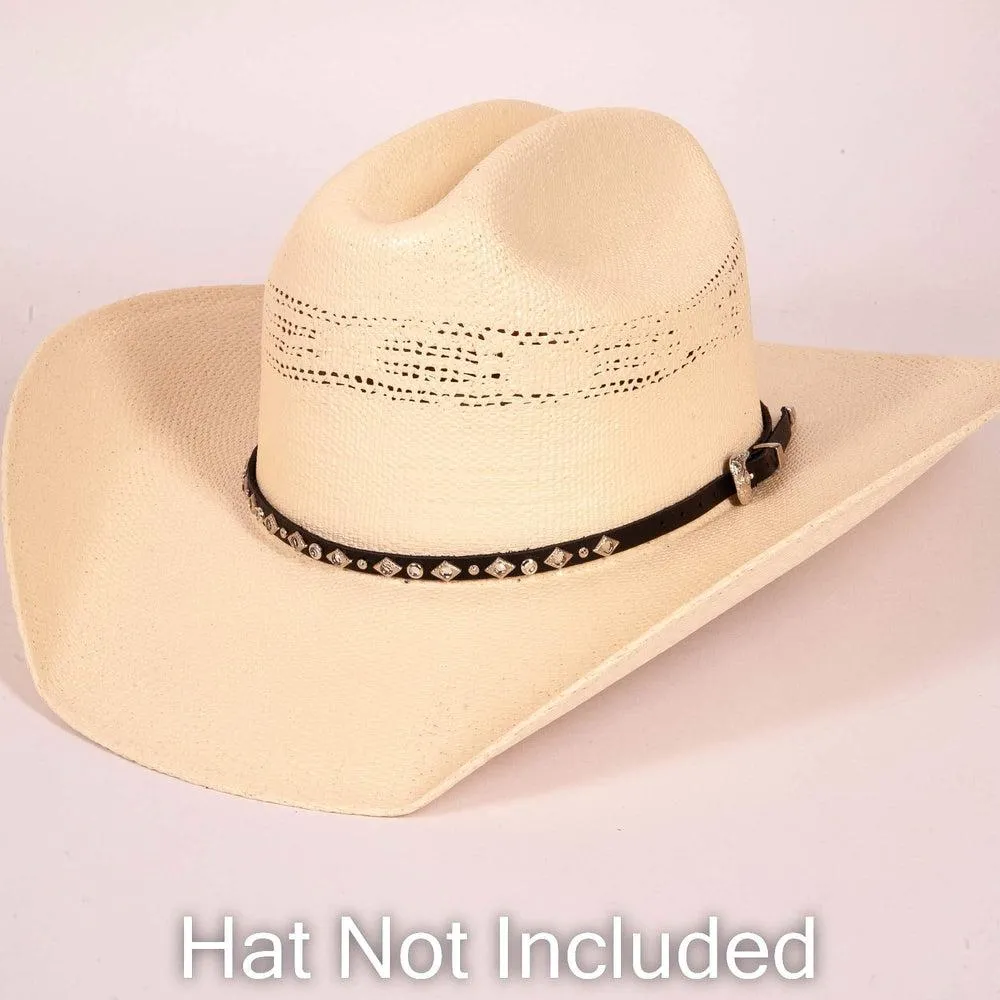 Tiffany | Black Leather Western Cowboy Hat Band