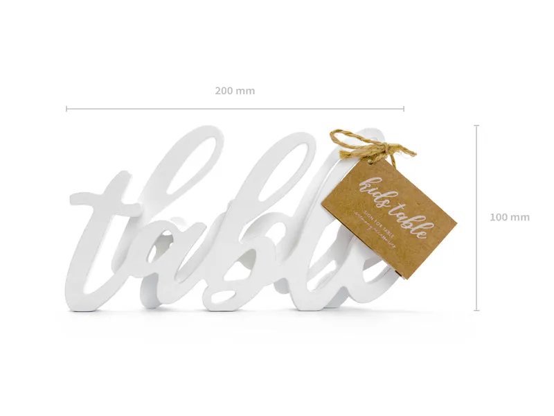White Wooden 'Kids Table' Script Sign